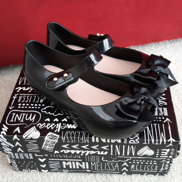 Mini Melissa Other - 👑HP👑🆕️MINI MELISSA black ultra girl bow shoes 8